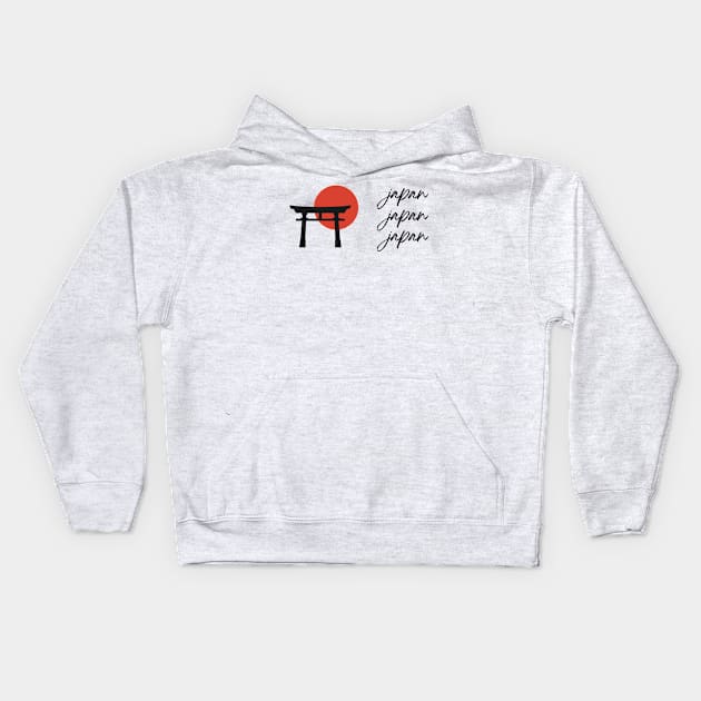 Japan Japan Japan Torii Gate Kids Hoodie by simpledesigns